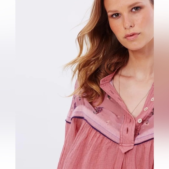 Free People Hearts And Colors Printed Tunic Top / Shirt Women's Size S - Picture 6 of 6